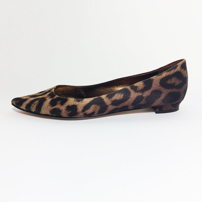 Manolo Blahnik Titto Leopard Print Flats Sz 37 (7)