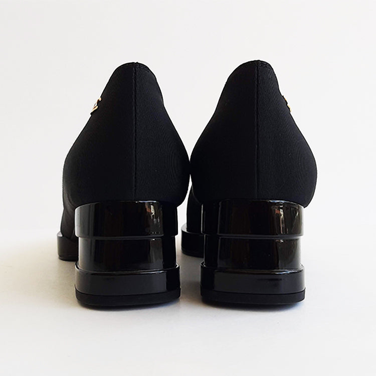 RDC13108 Authentic Chanel Black Patent Quilted Cork Platform Heels Size 38
