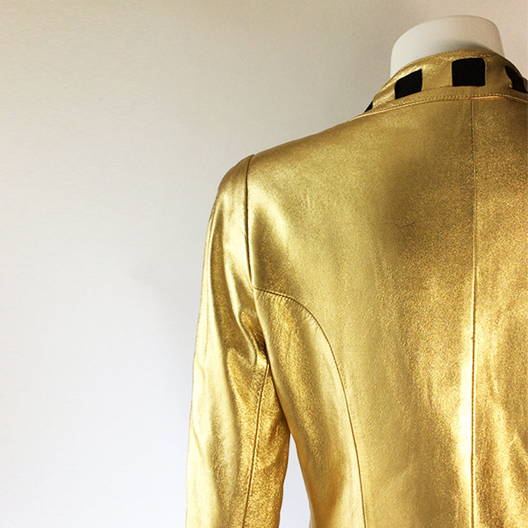 Chanel Vintage Gold Leather Jacket Size 38 (6) – Cris Consignment