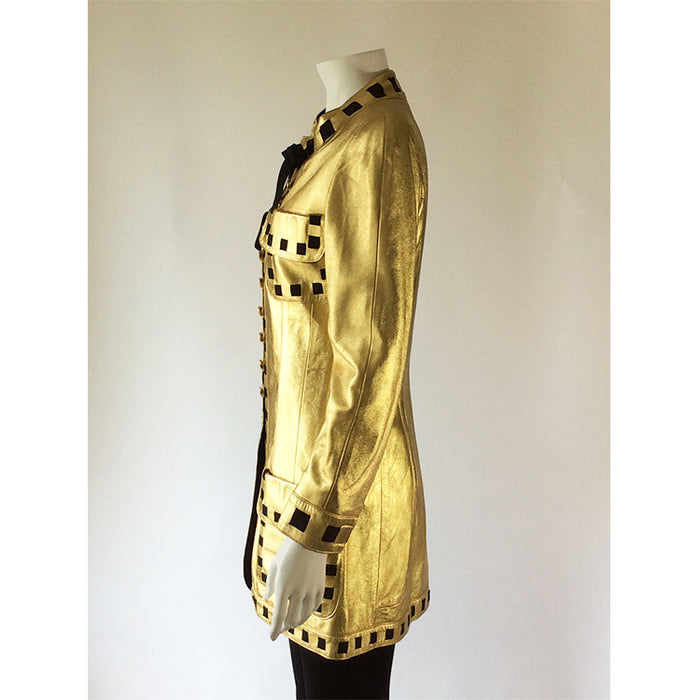 Chanel Vintage Gold Leather Jacket Size 38 (6) – Cris Consignment