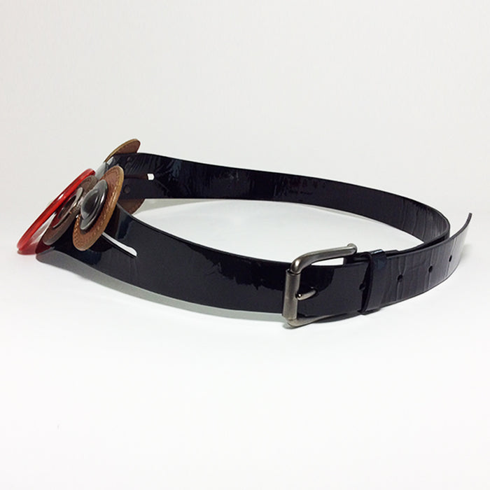 Marni Multicolored Black Patented Leather Belt