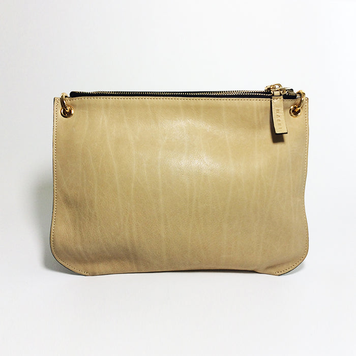 Marni Bandolier Beige Leather Crossbody Bag