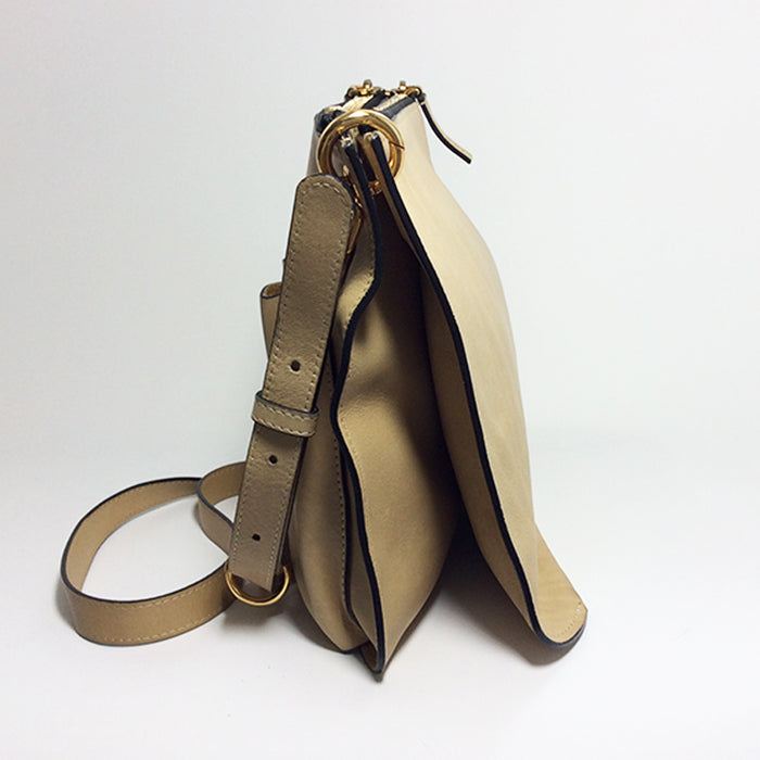 Marni Bandolier Beige Leather Crossbody Bag