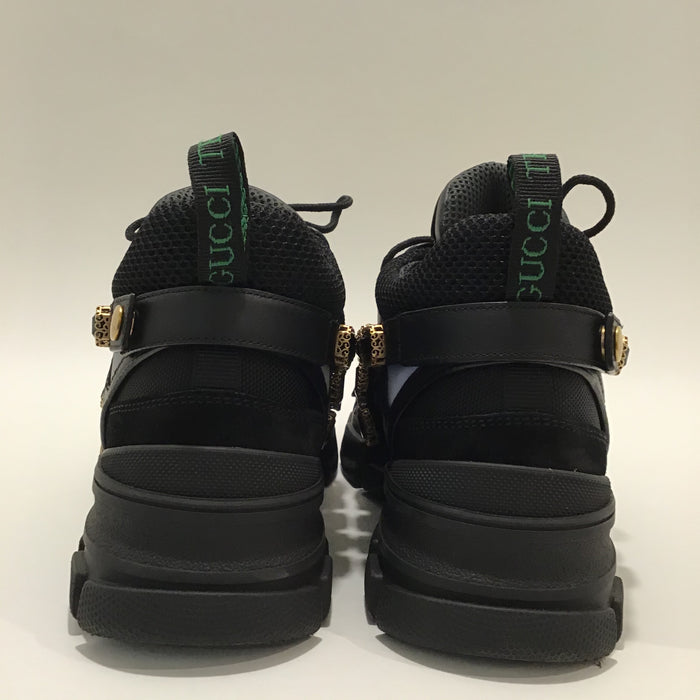 Gucci Black Flashtrek Embellished Sneakers Sz 9