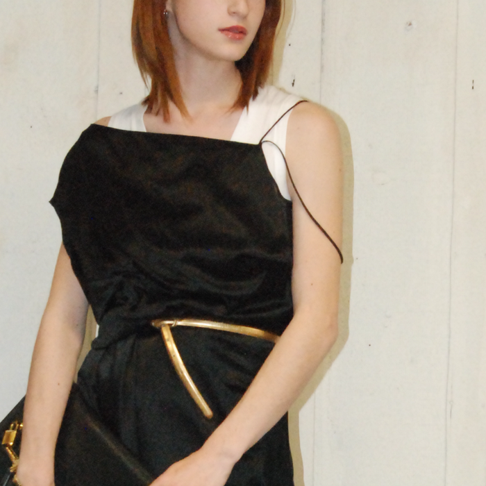 Versace Black Silk Asymmetrical Dress Sz IT 40, US 4