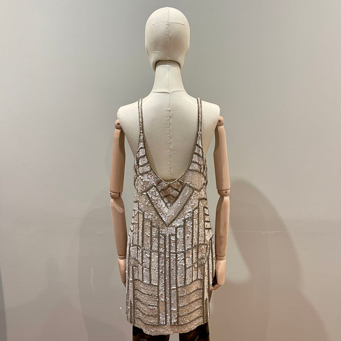 Parker Embellished Ivory Dress, Sz Medium