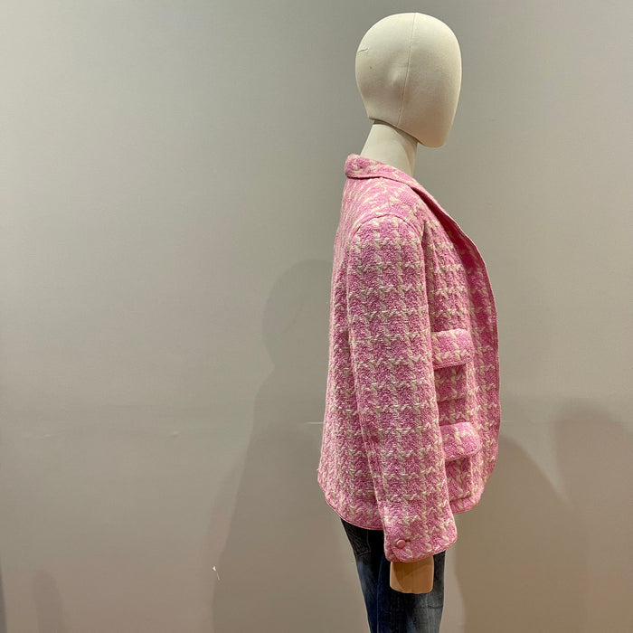 Chanel Pink Tweed Blazer, Size 38, US6