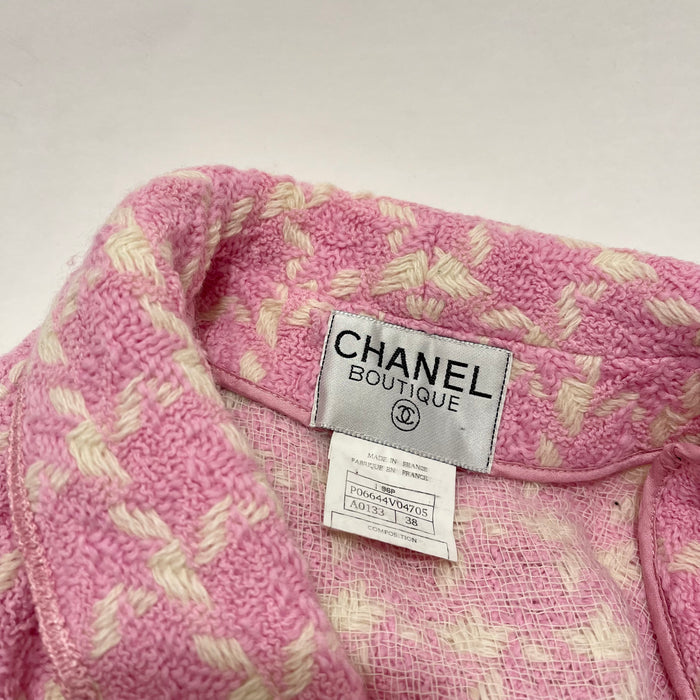 Chanel Pink Tweed Blazer, Size 38, US6