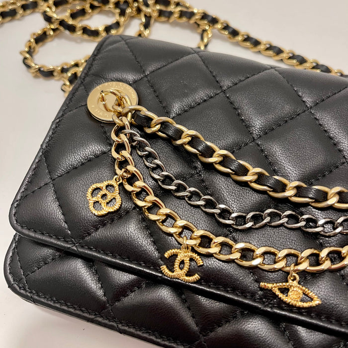 Chanel Black Wallet on a Chain w/ Charms