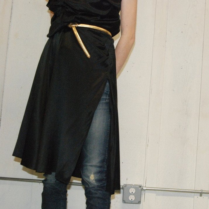 Versace Black Silk Asymmetrical Dress Sz IT 40, US 4