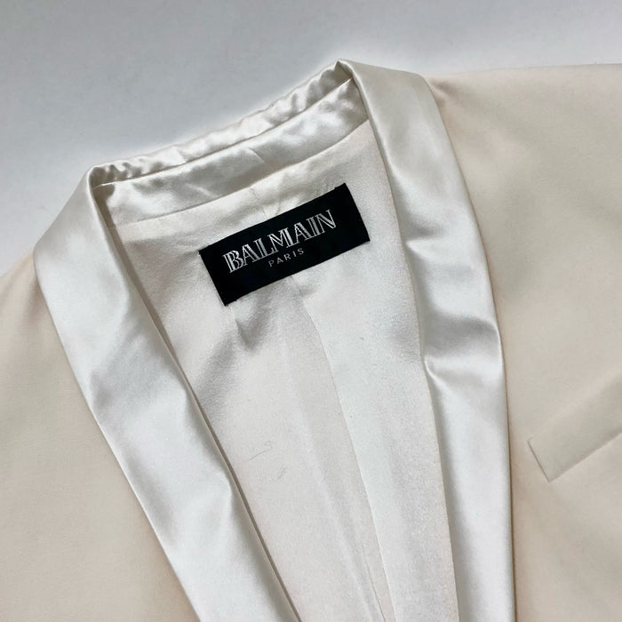 Balmain Cream Blazer with Silver Embellishment, Sz 36, US 4