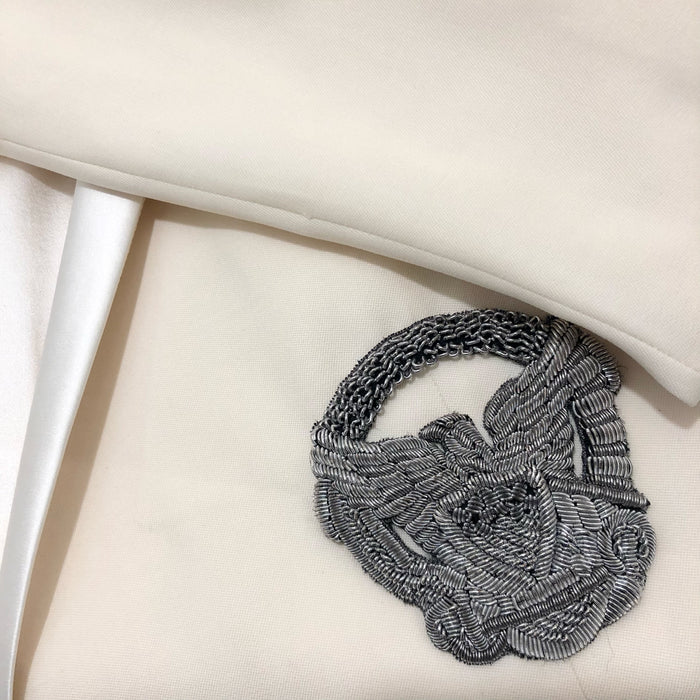 Balmain Cream Blazer with Silver Embellishment, Sz 36, US 4