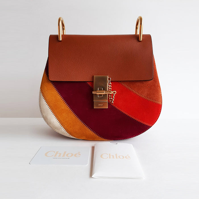 Chloé Drew Multicolored Patchwork Suede Cross-body Bag