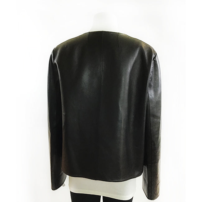 The Row Lino Black Leather Jacket Sz M