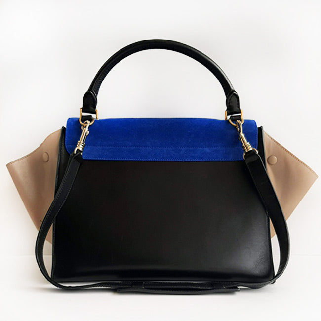 Céline Electric Blue Tricolor Trapeze Handbag