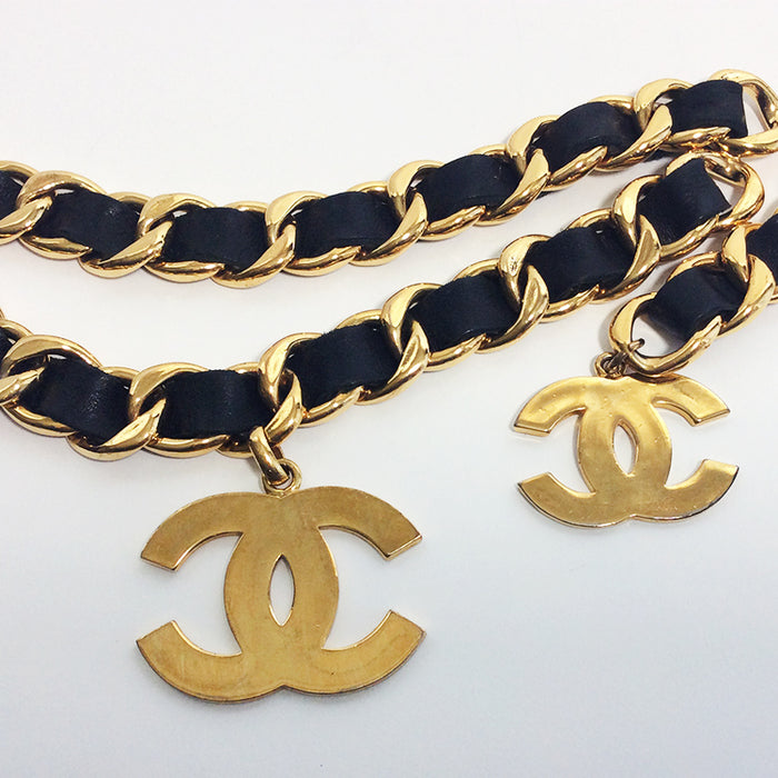 Chanel Vintage Gold & Black Chain Belt