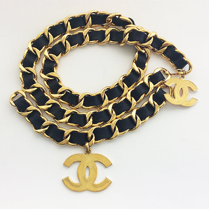 Chanel Vintage Gold & Black Chain Belt