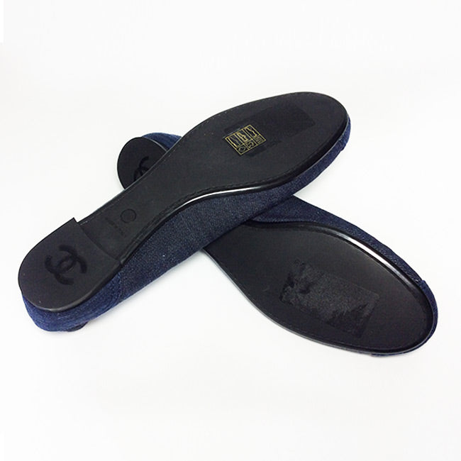 Chanel 2023 Interlocking CC Logo Mules - Blue Flats, Shoes