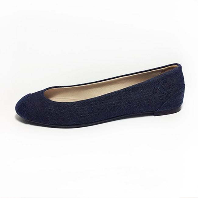 Chanel Blue Denim CC Ballet Flats Sz 38 (8) – Cris Consignment