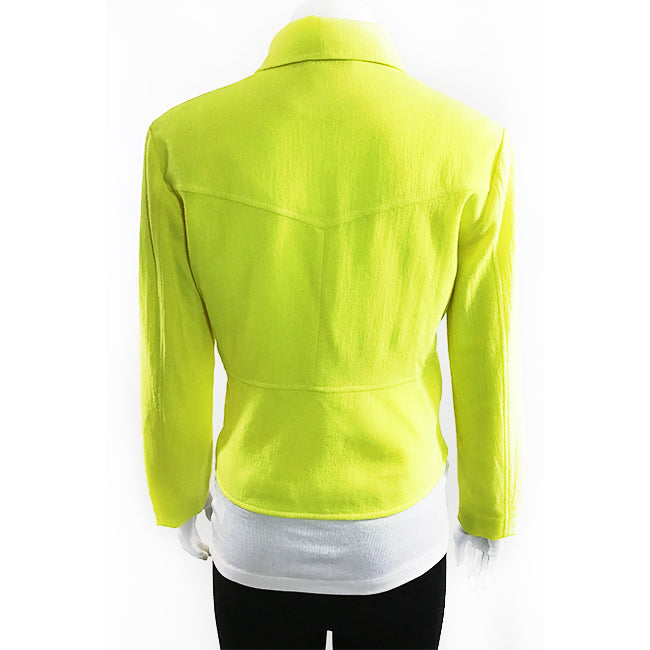 Christopher Kane Neon Yellow Jacket Sz 4