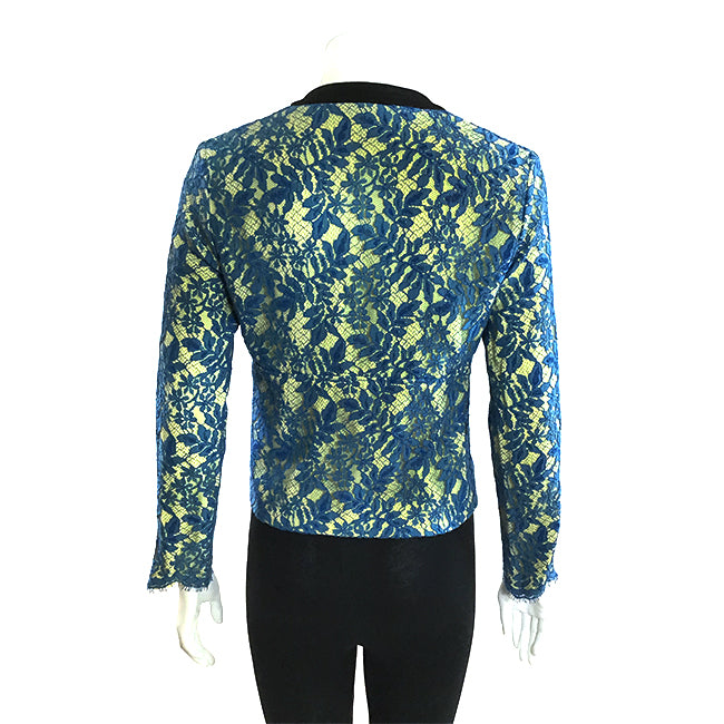 Louis Vuitton Teal Lace Jacket Sz 38 (6)