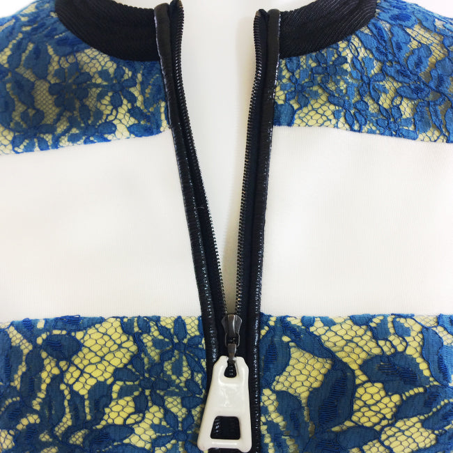 Louis Vuitton Teal Lace Jacket Sz 38 (6)