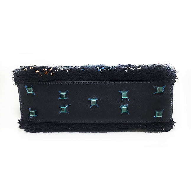 Valentino Garavani "My RockStud" Fur & Embellished Handbag
