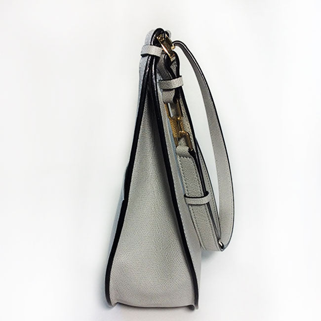 Valextra Grey Textured Leather Hobo Weekend Bag