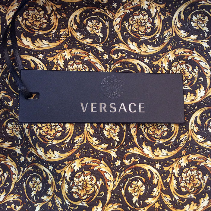 Versace Barocco Moto Gold/Brown Velvet Quilted Jacket Sz Small